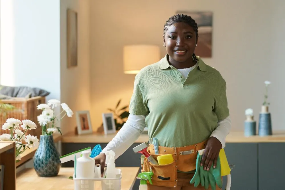 Black Woman Working In Cleaning Service 1